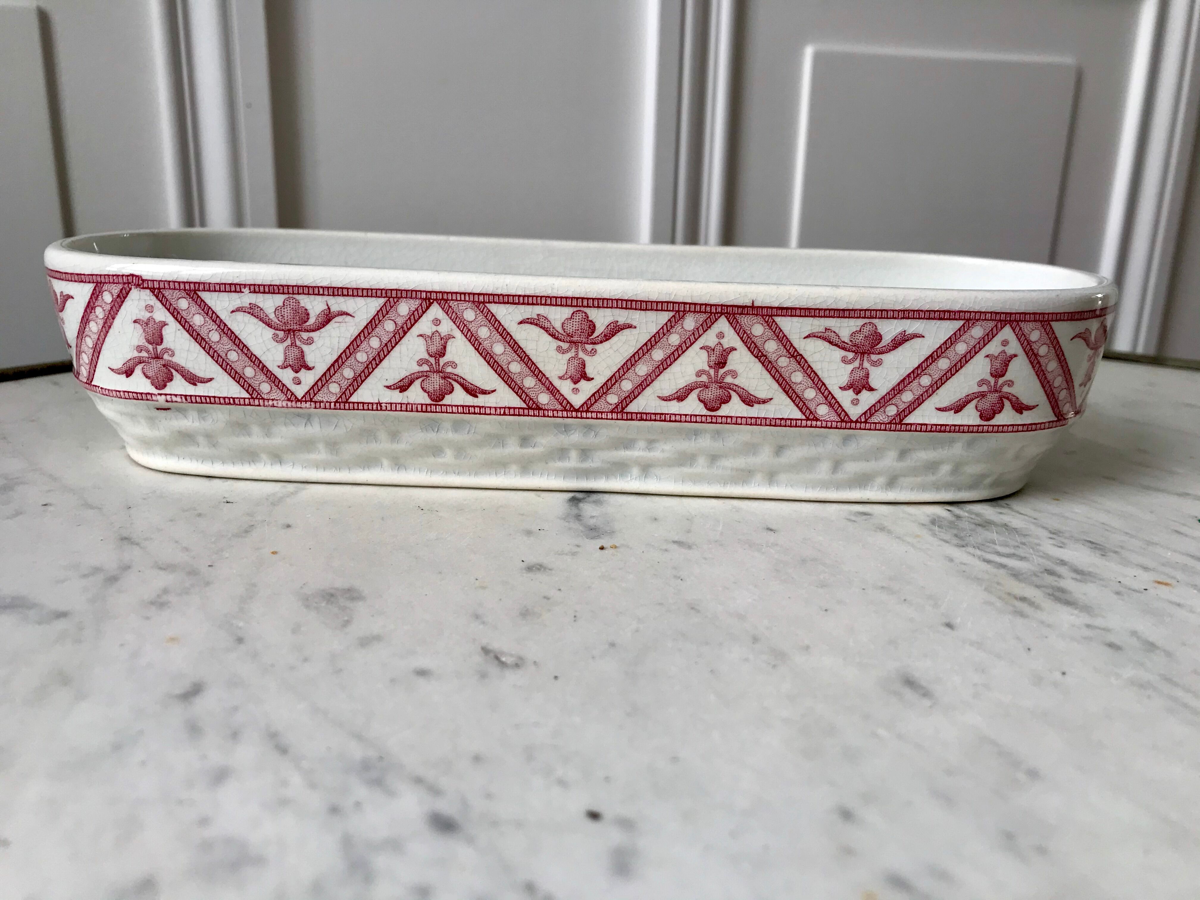 Soap dish / toilets Terre de Fer Sarreguemines oriental model early twentieth century