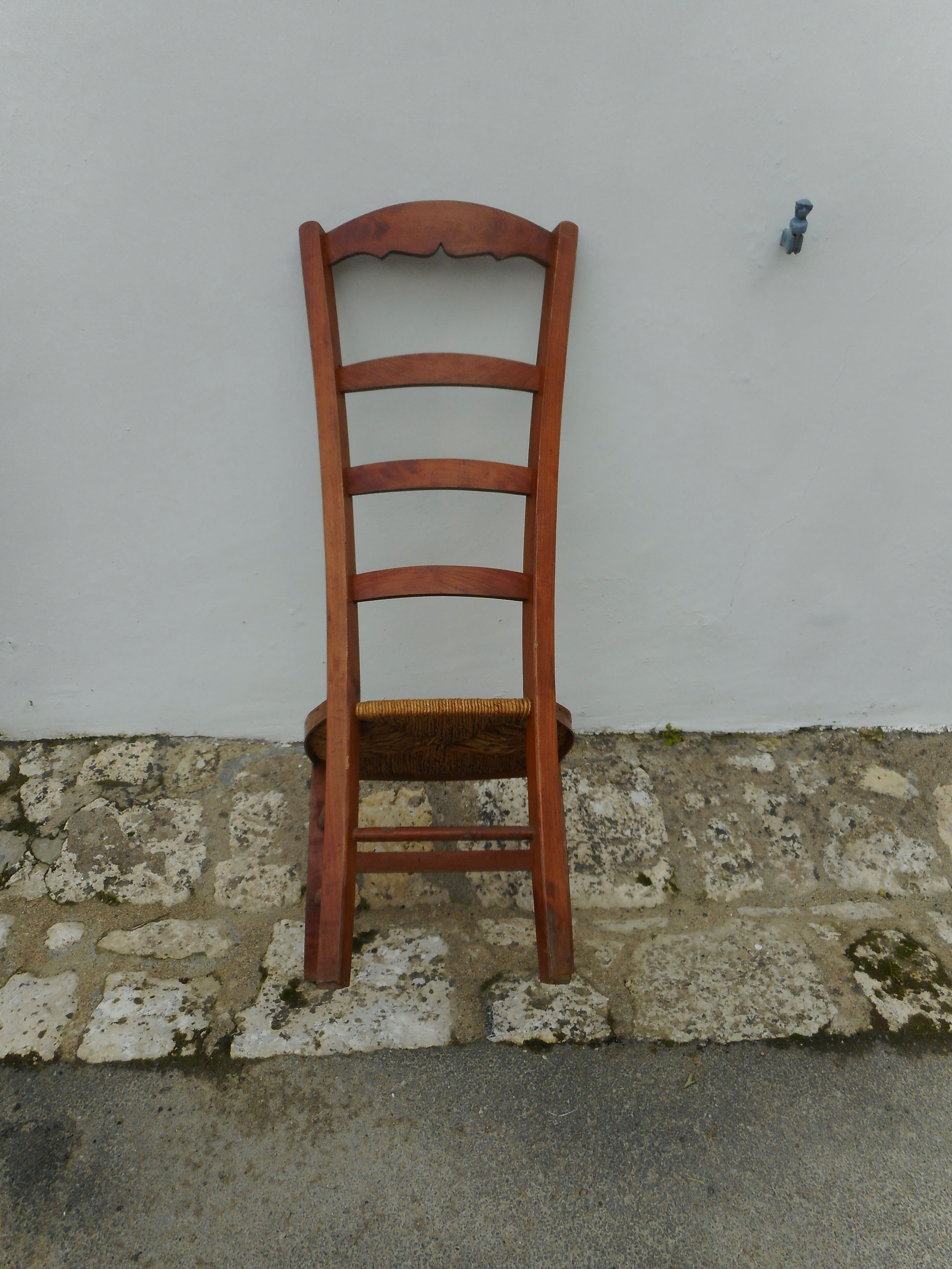 Wooden and straw nurse's chair