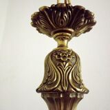 Vintage french bronze 5 light chandelier with leaf detail 3936
