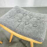 Pair of 1960s Maple Mid Century Stools, Czechoslovakia