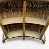 Bamboo and rattan tiki cocktail bar with stools, set of 3, 1960s