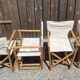 4 mid-century safari folding chairs