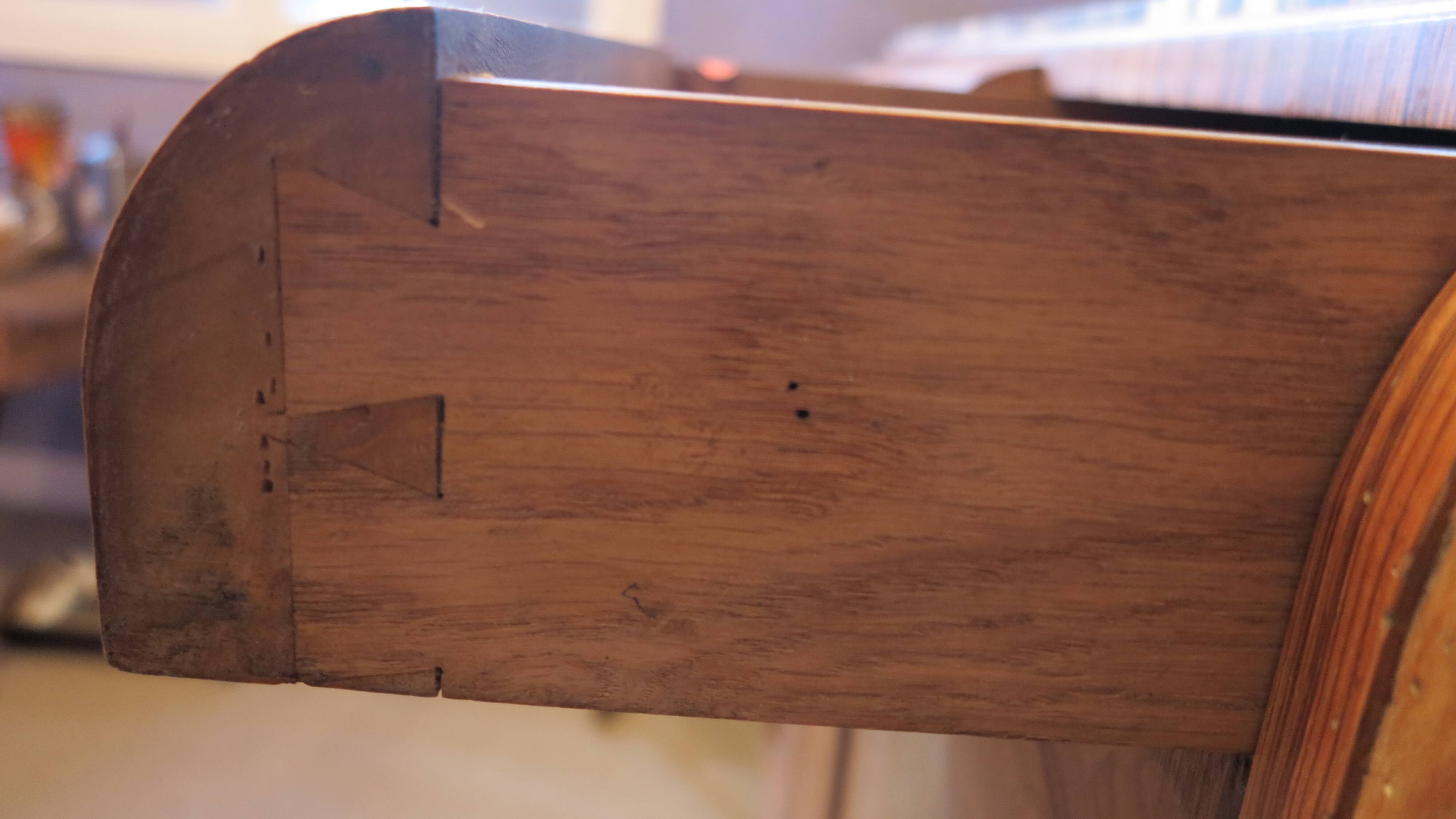 1925 sideboard with two doors, two drawers and beveled mirror, marble top
