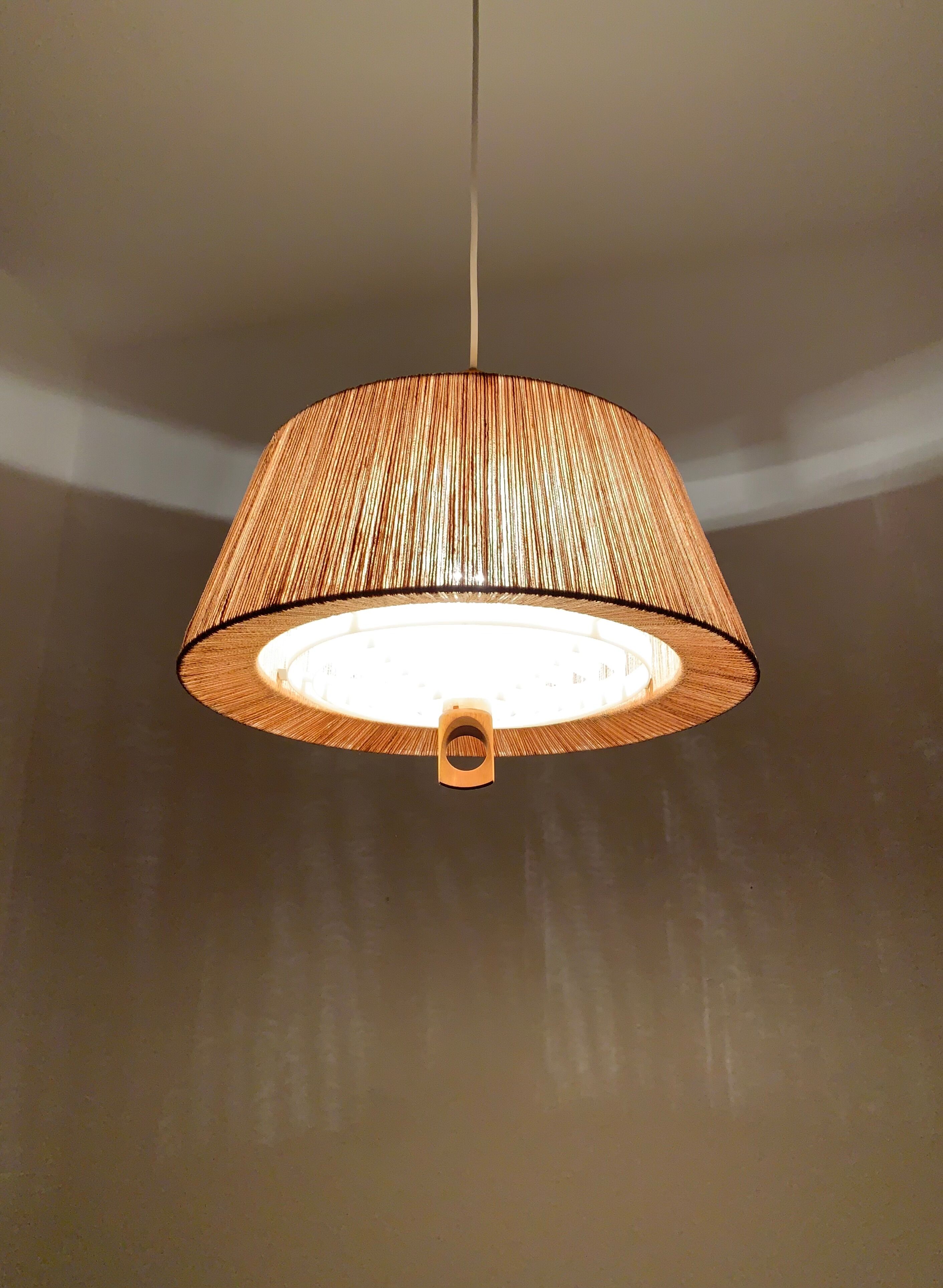 Sisal and Walnut Pendant Lamp by Temde