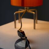 Mid-century Artiforte table lamp with orange textile shade, Netherlands, 1950s