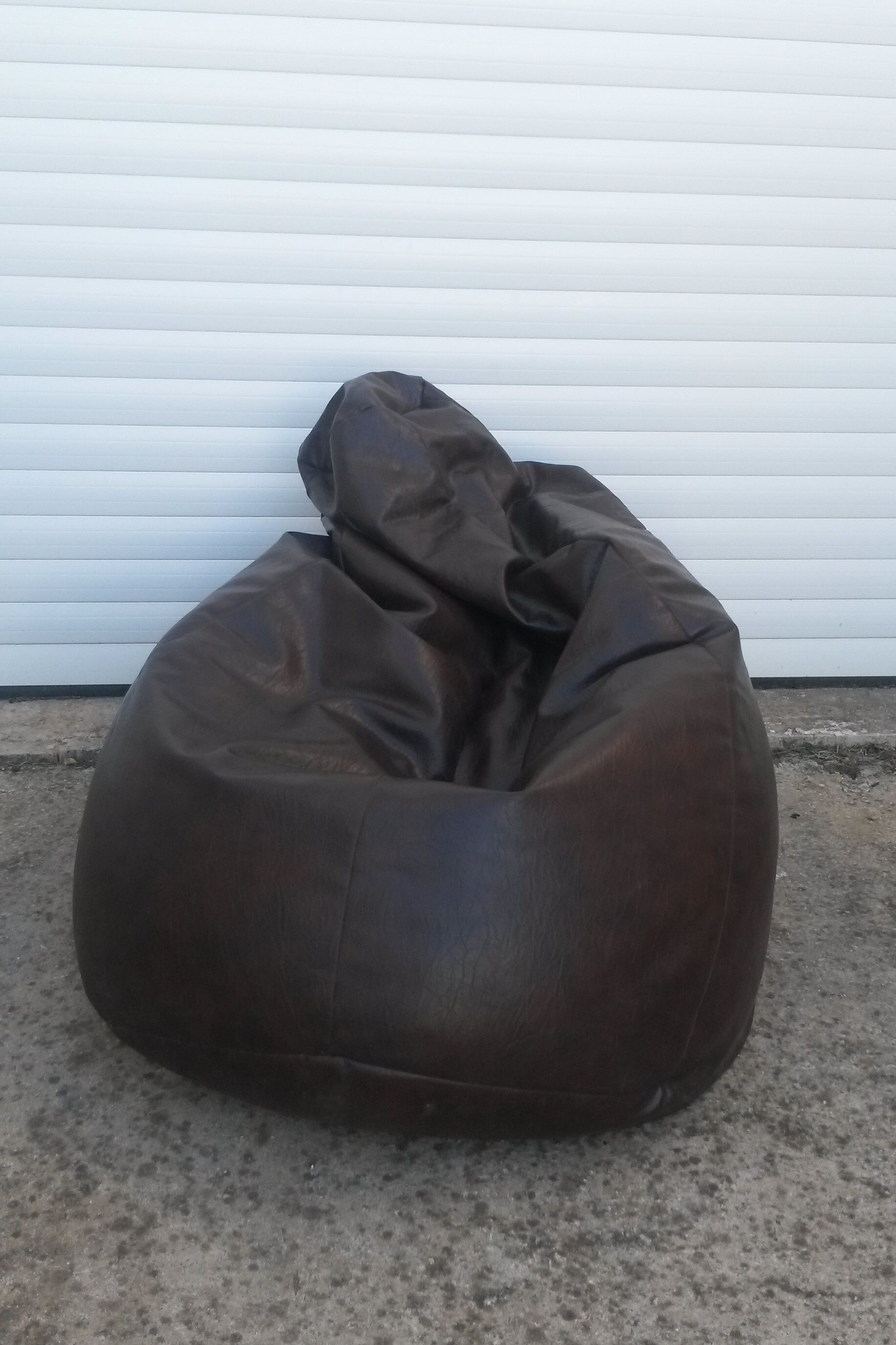 Vintage skaï pouffe