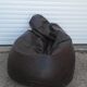 Vintage skaï pouffe
