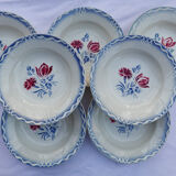 Lot 6 assiettes anciennes Sarreguemines DIGOIN  collection Juliette