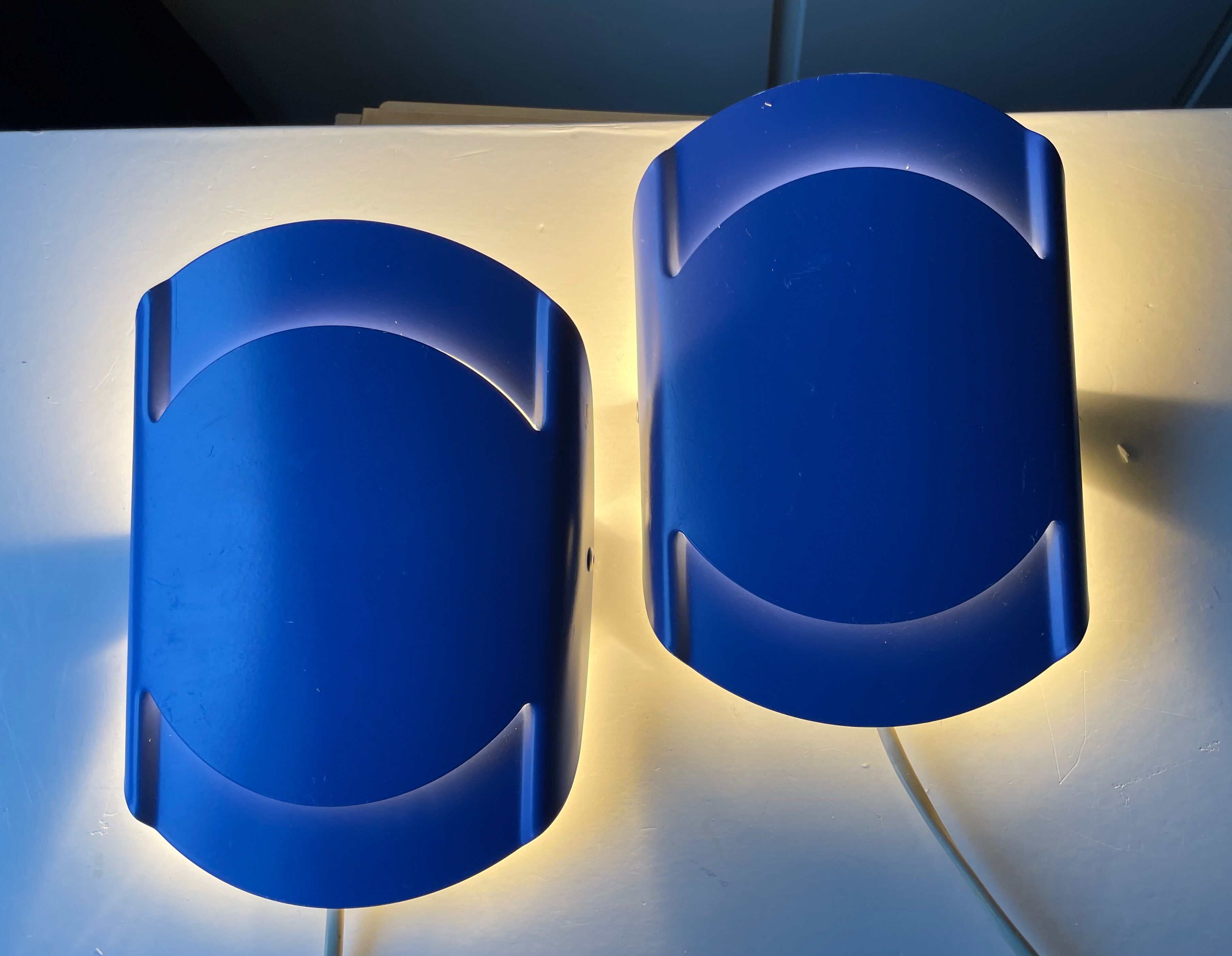 Pair of danish purple vintage wall lamps sconces by Lyfa