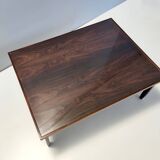 Rectangular Ebonized Walnut and Glass Coffee Table, Italy