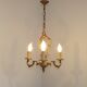 French Art Nouveau Bronze 3 Light Acanthus Detail Cage Candlestick 5476