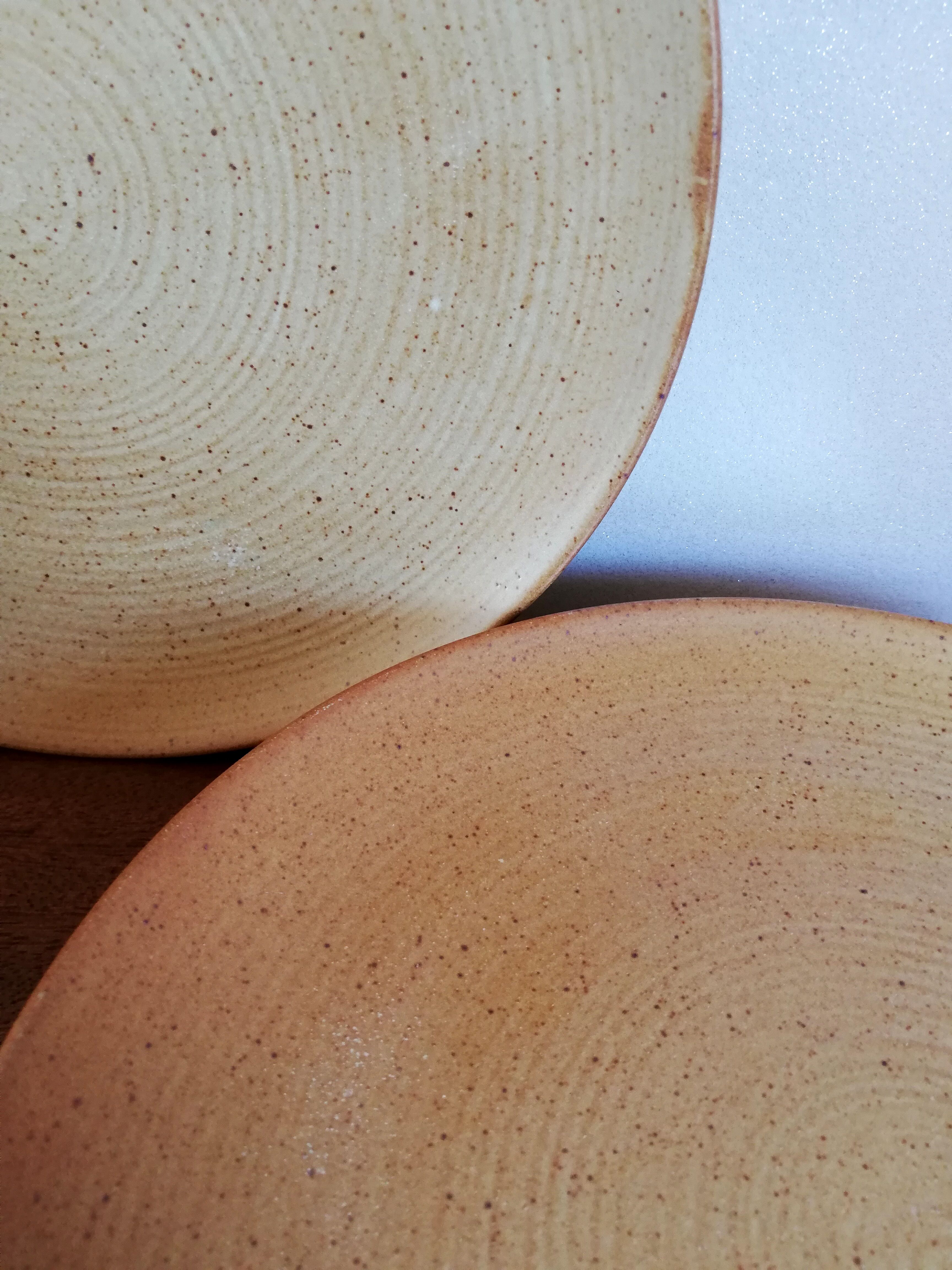 Set of 4 flat plates grès CNP Village France