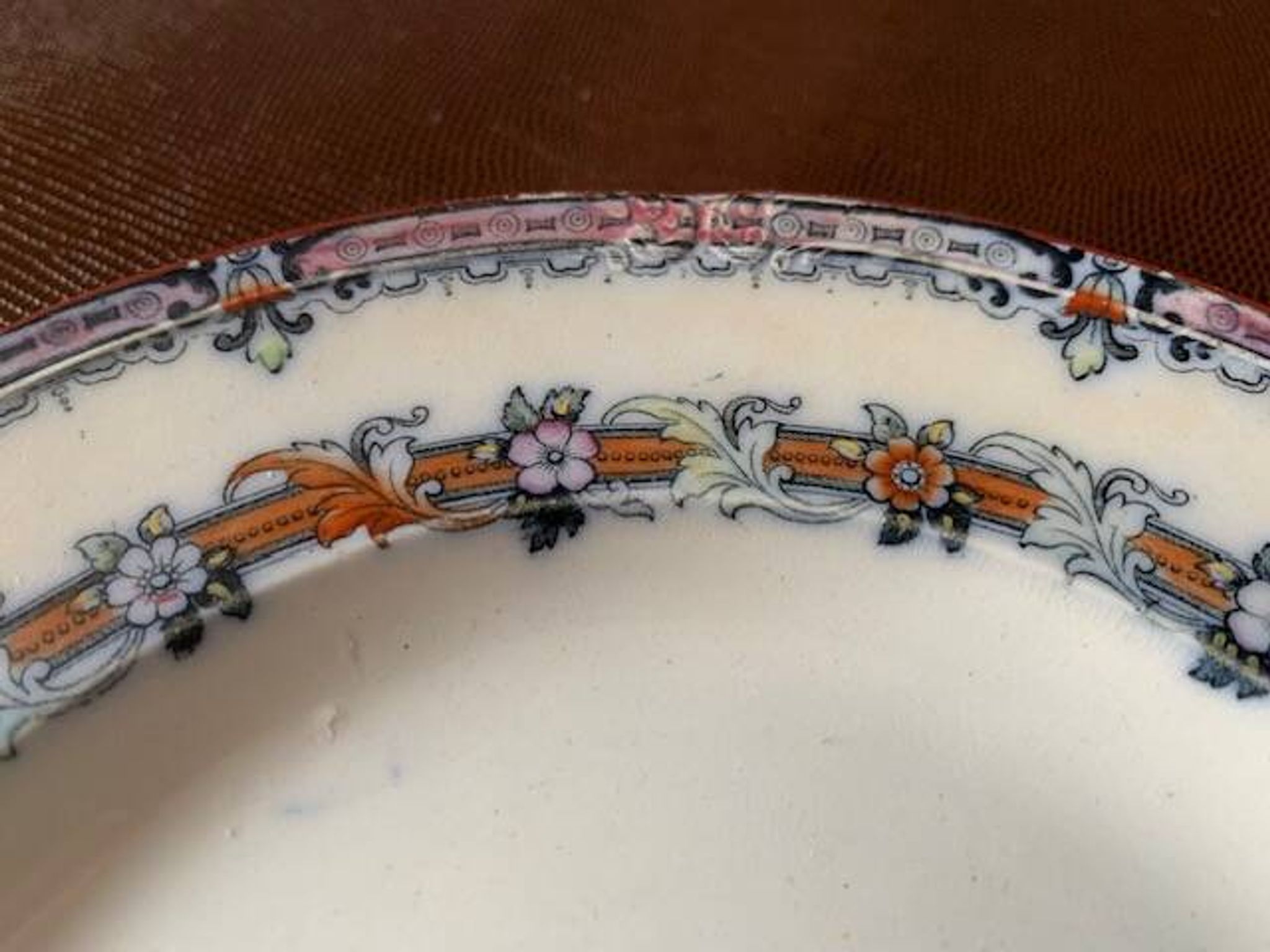 6 old English dessert plates, Wedgwood Bone, Australian model, early 20th century