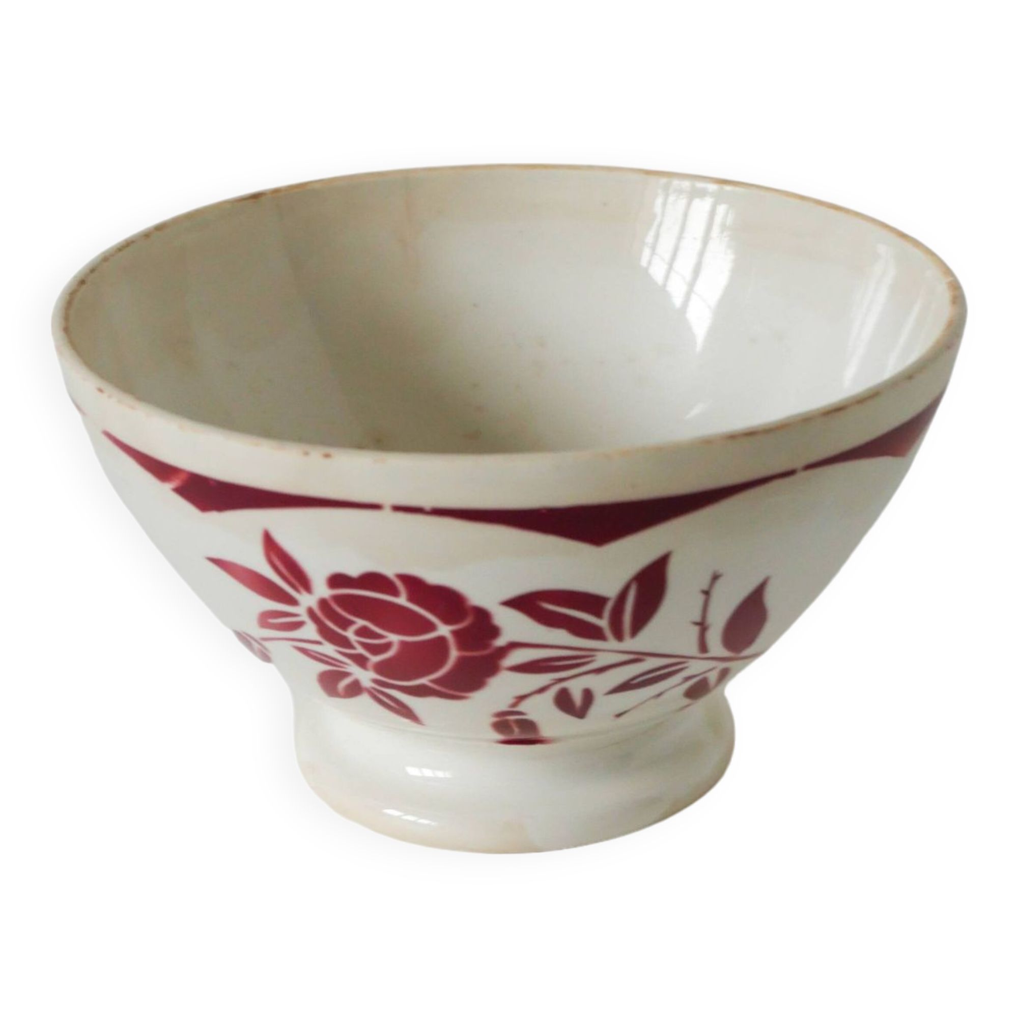 Large Digoin Sarreguemines earthenware bowl, 1950