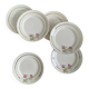 6 assiettes dessert faïence ancienne Badonviller fleurs et dorure