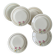 6 assiettes dessert faïence ancienne Badonviller fleurs et dorure