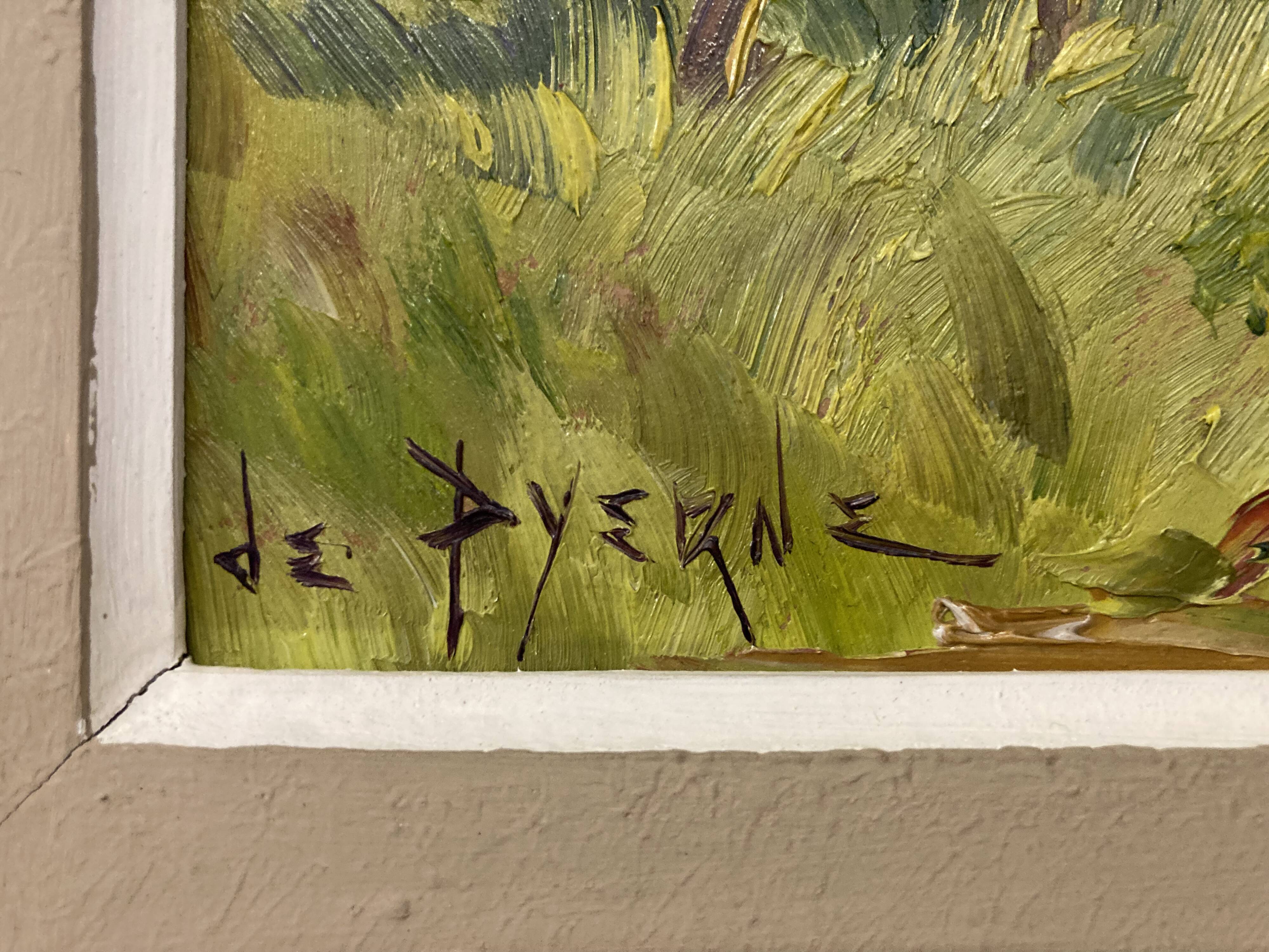 Reyne-marin de pyerne (20th century), landscape of veynes, oil on panel