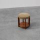Art Deco stool in wood with original fabric, France ca. 1920