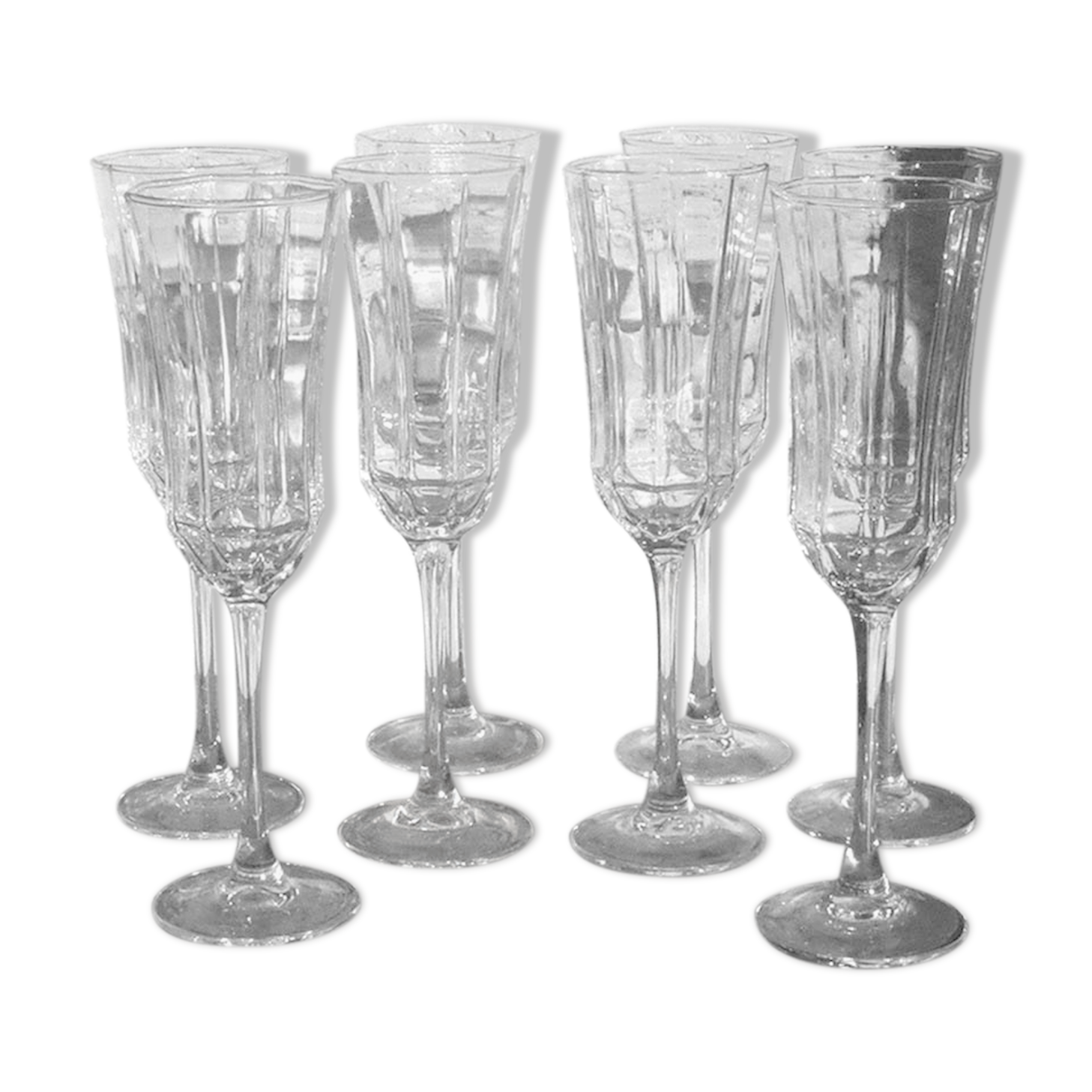 Set of 8 champagne flutes
