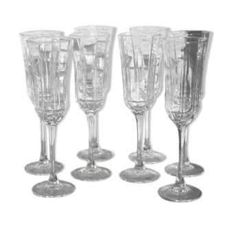 Set of 8 champagne flutes