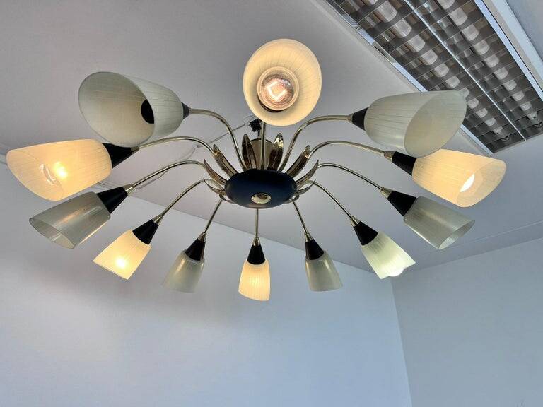 Very Rare Large Stilnovo style Chandelier, Germany, 1960s