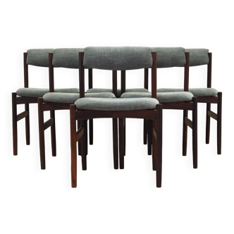 Ensemble de six chaises en palissandre, design danois, années 1960, production: Danemark