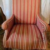 Striped fabric armchair, early 20th century