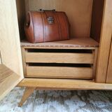 Vintage rattan wardrobe, 60s