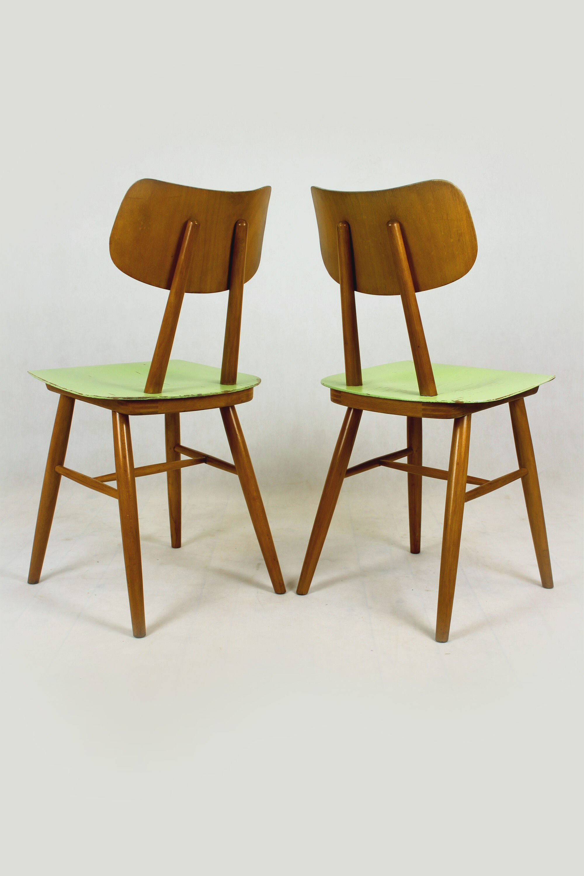 Set of 2 vintage wooden chairs from TON, 1960s