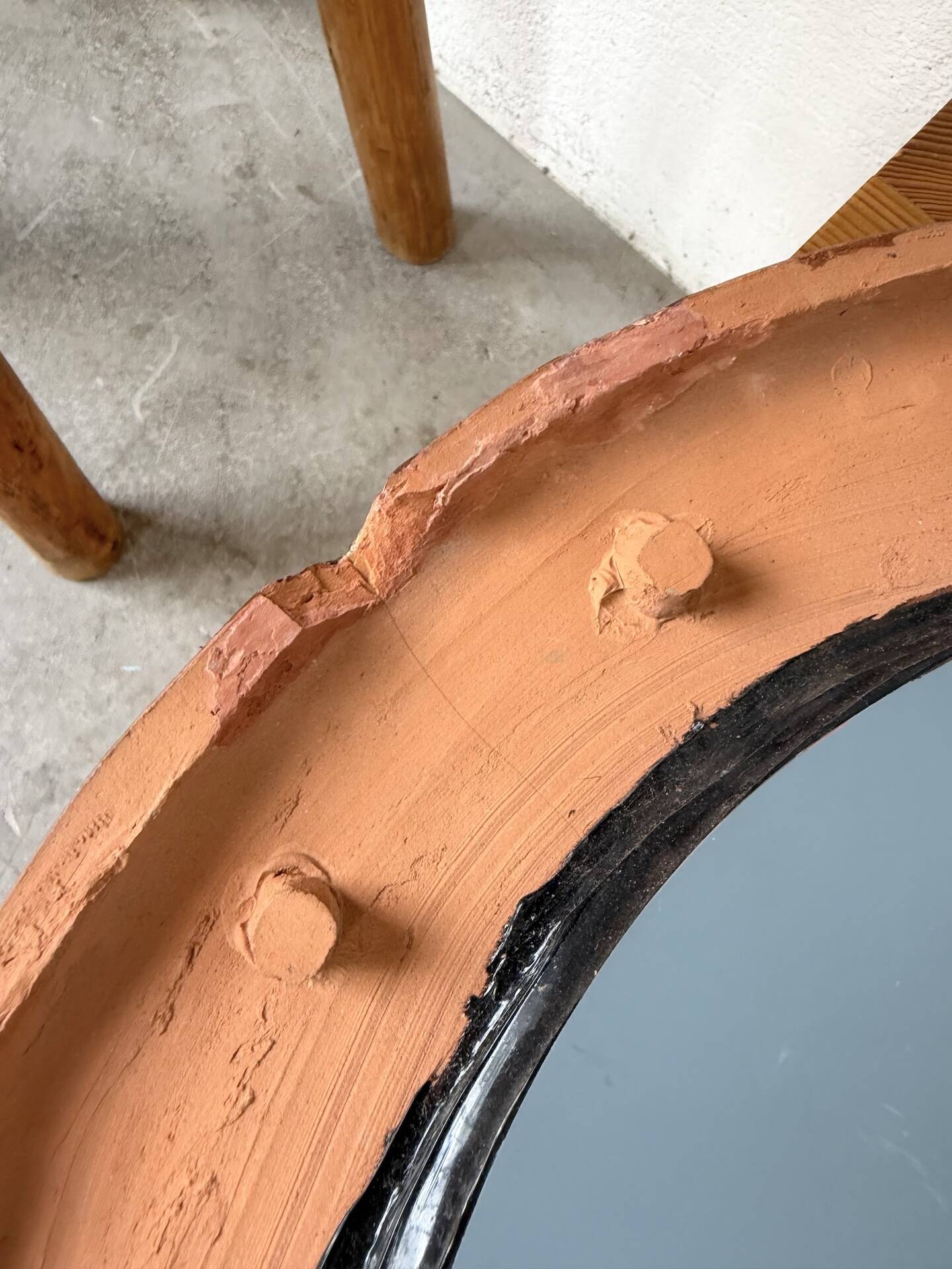 Art mirror Italy in ceramic from the 90s.