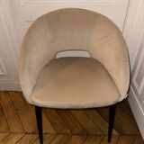 Syrah beige velvet chair - pomax