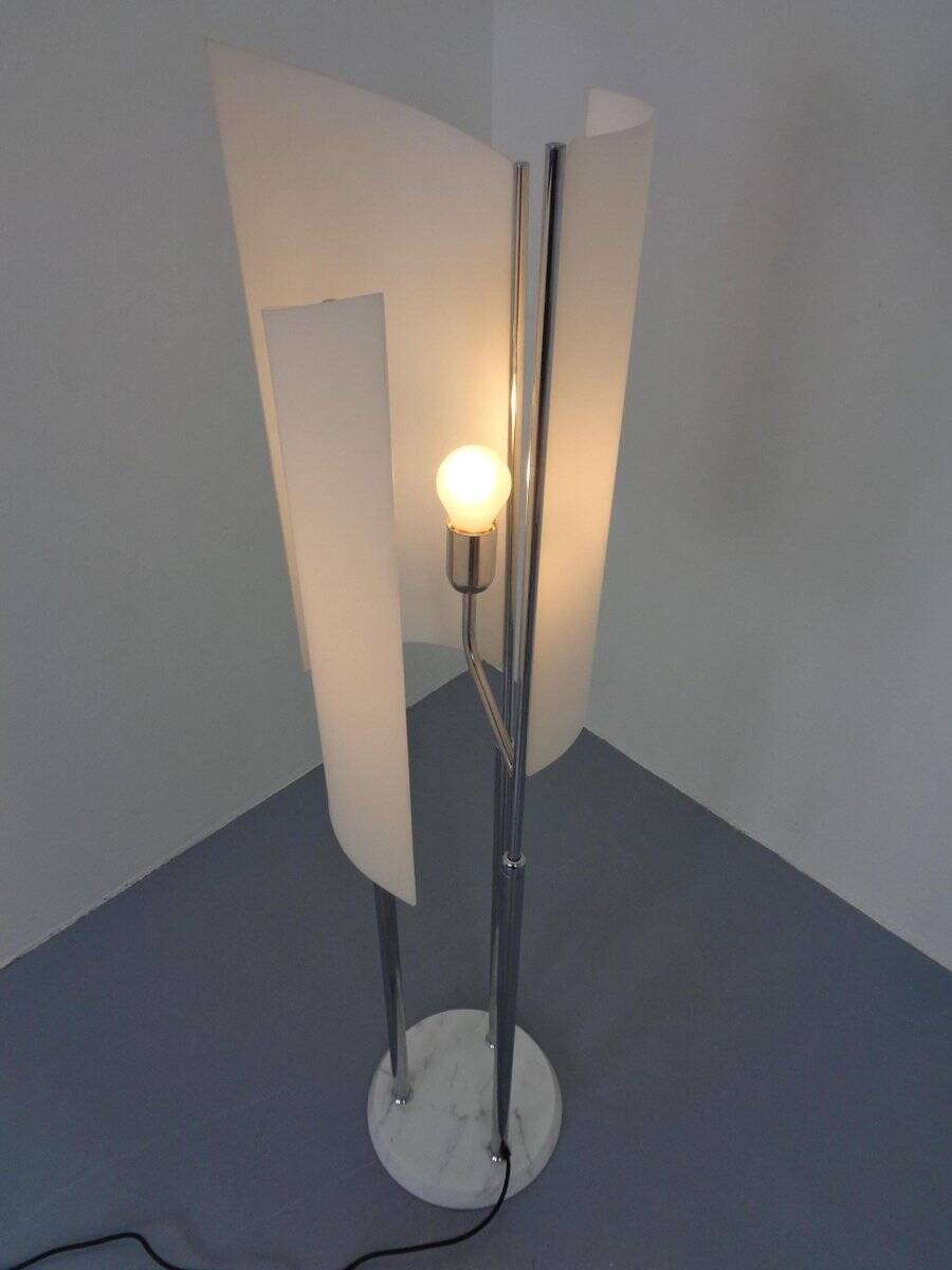Arianna Floor Lamp in Marble and Handblown Glass by Bruno Gecchelin for Oluce, Italy, 1970s