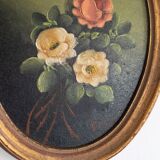 Set of 3 paintings bouquet of flowers