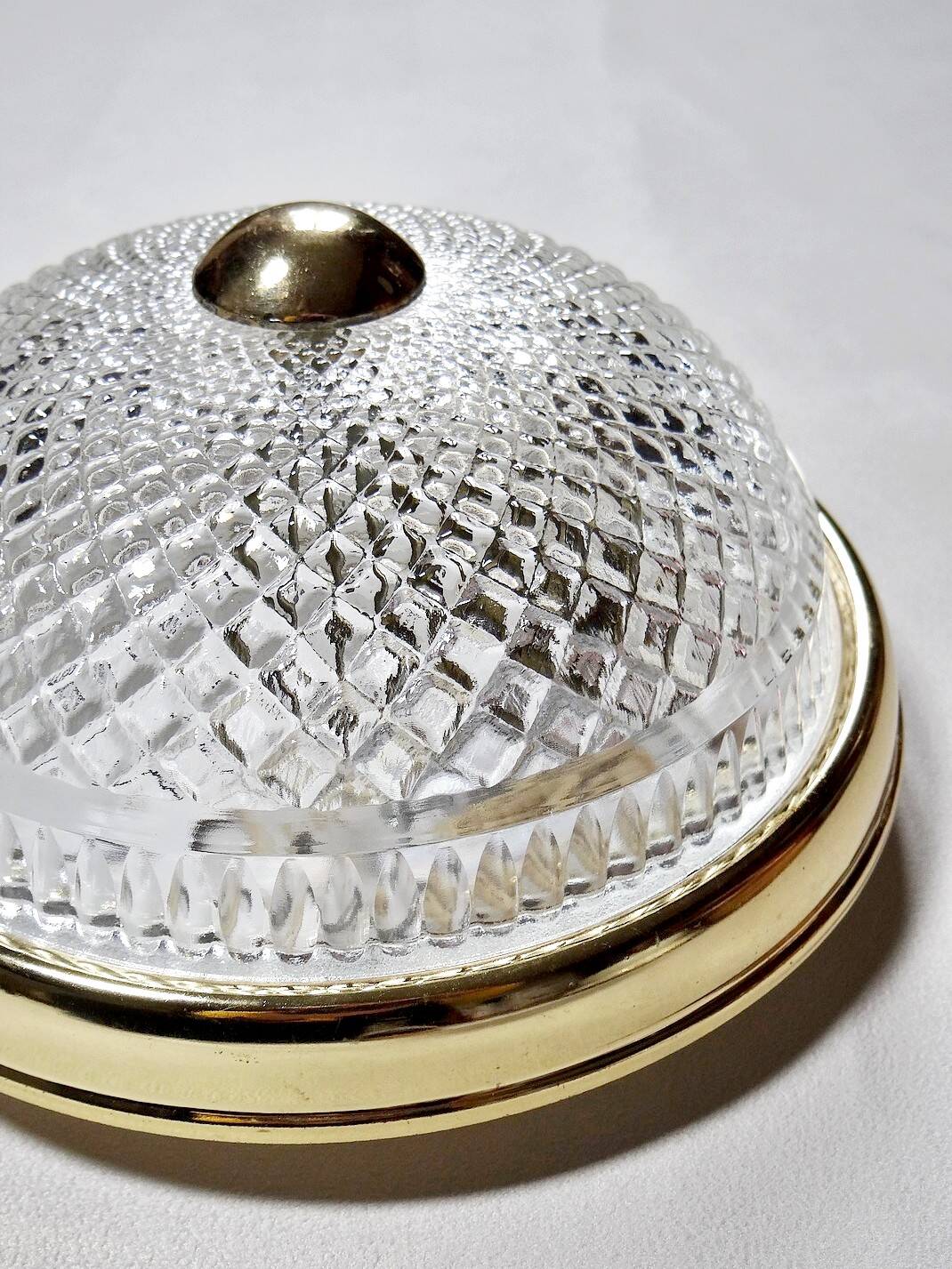 Vintage glass and gold metal globe ceiling light