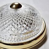 Vintage glass and gold metal globe ceiling light