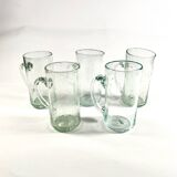 Tasses en verre bullé et craquelé