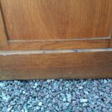 Storage cabinet locker with old wooden curtain
