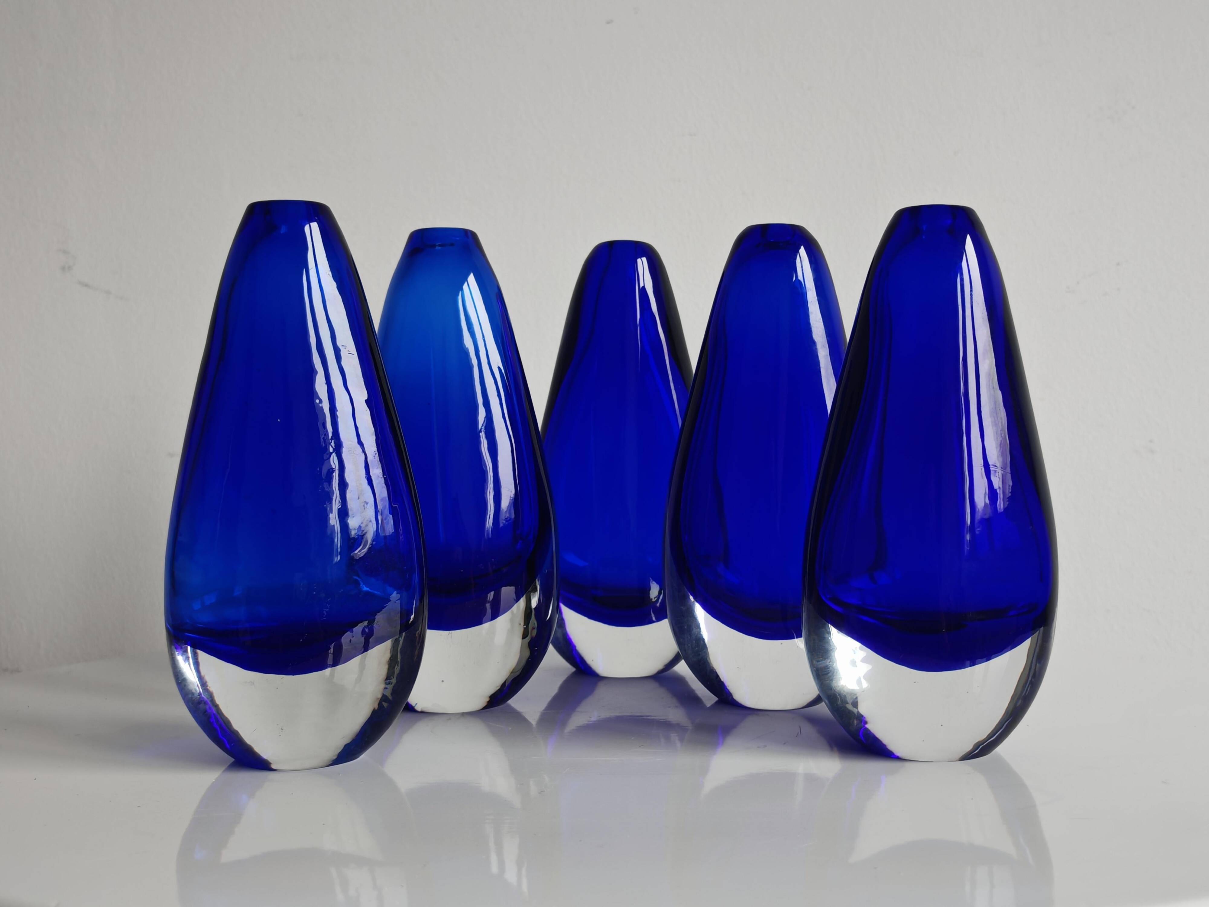 Murano glass vase Sommerso Mid Century Modern 1970s
