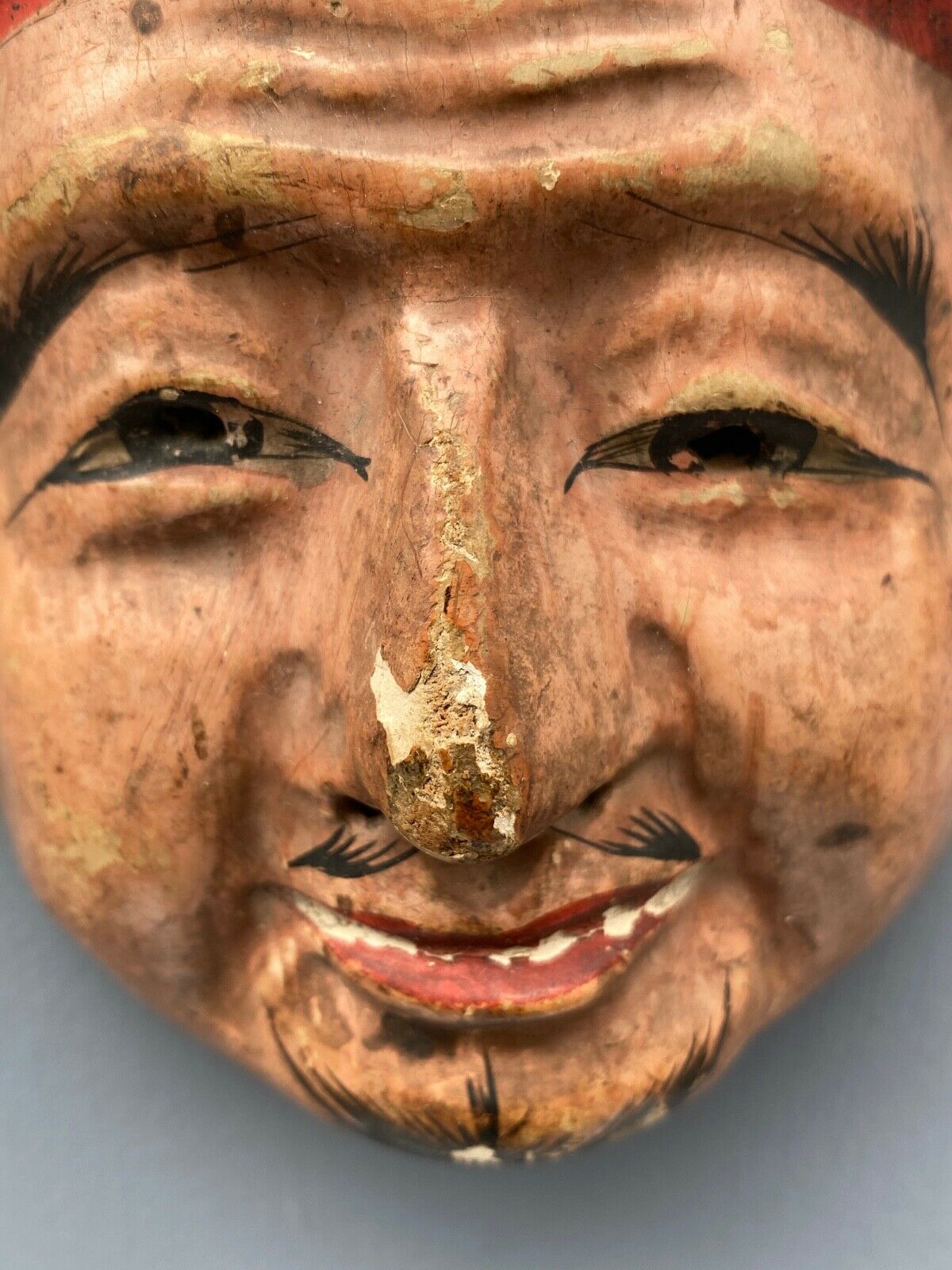MINIATURE MASK JAPAN SIGN PERIOD EDO XIXTH CARVED WOOD