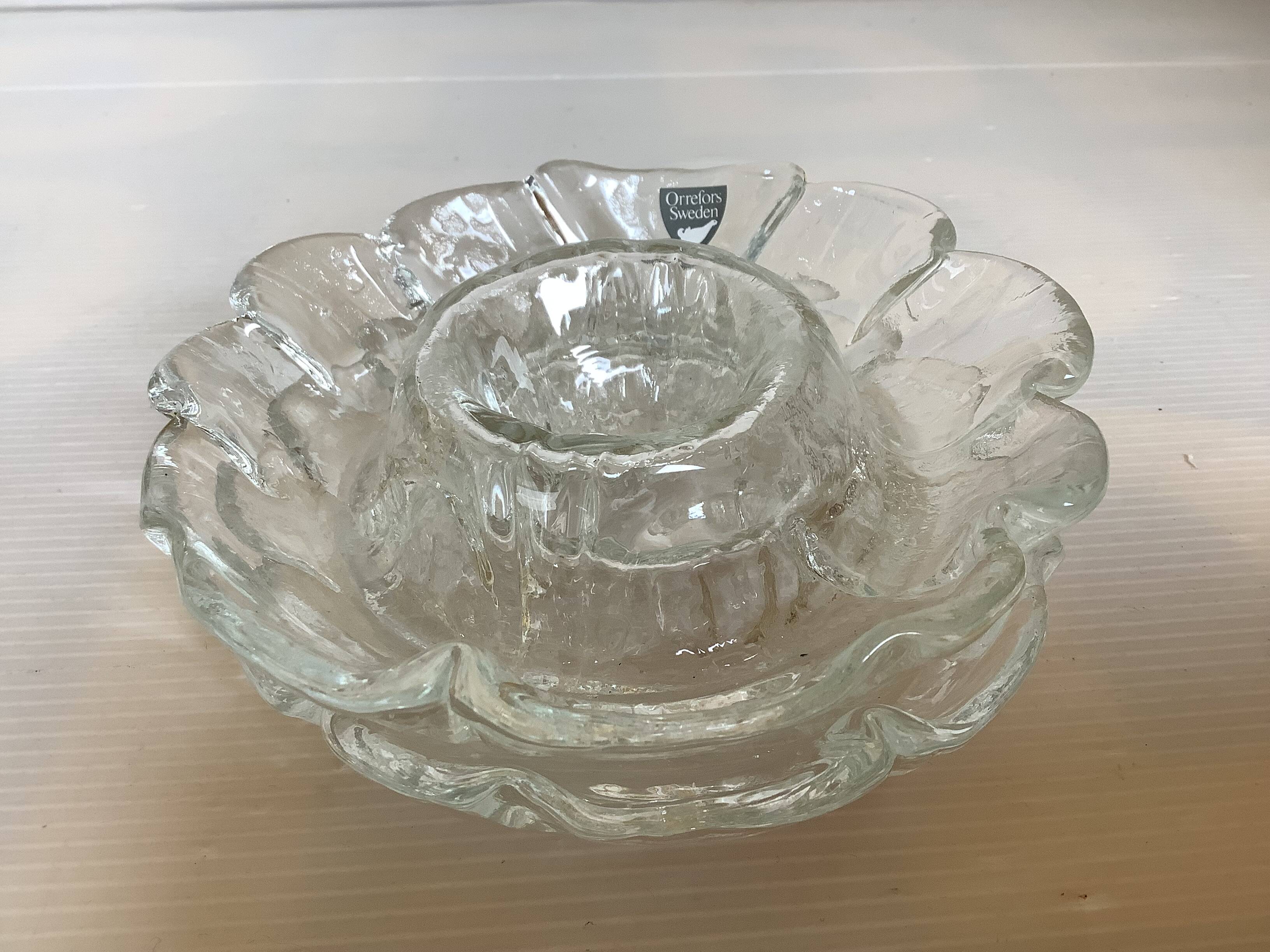 Pair of Scandinavian egg cups orrefors Sweden