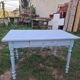 Old patinated blue bistro farmhouse table - 1.2m