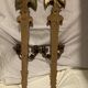 Pair of candle holders in wall, eagle pattern in gilded wood and brass