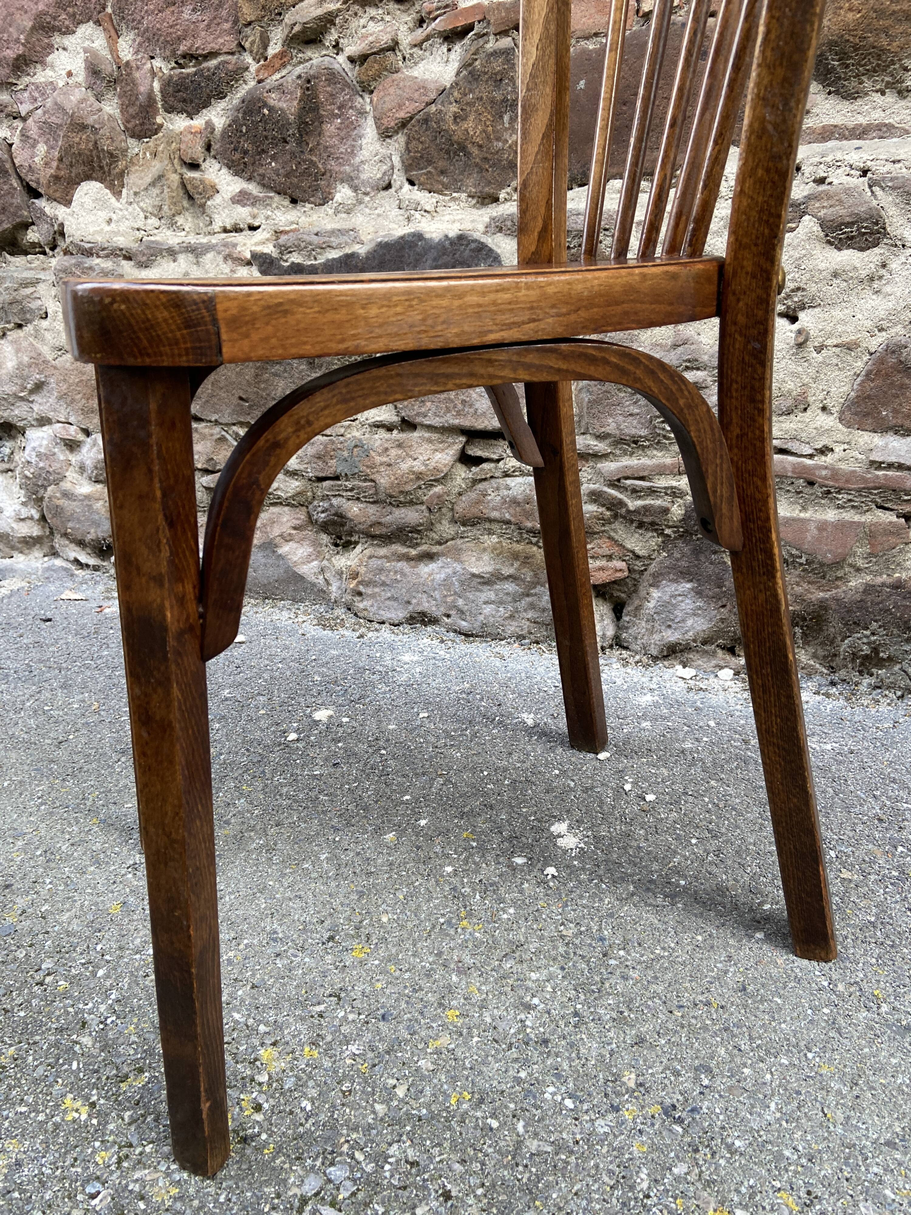 set of 4 Viennese chairs Curved wood Restaurant Paris bistro Fischel Baumann fanett Nr 12 years