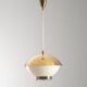 Large brass pendant with engraved opaline glass