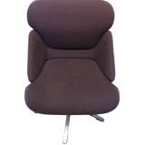 trois fauteuil Wilkhann pivotants tissue + coque signé 1970