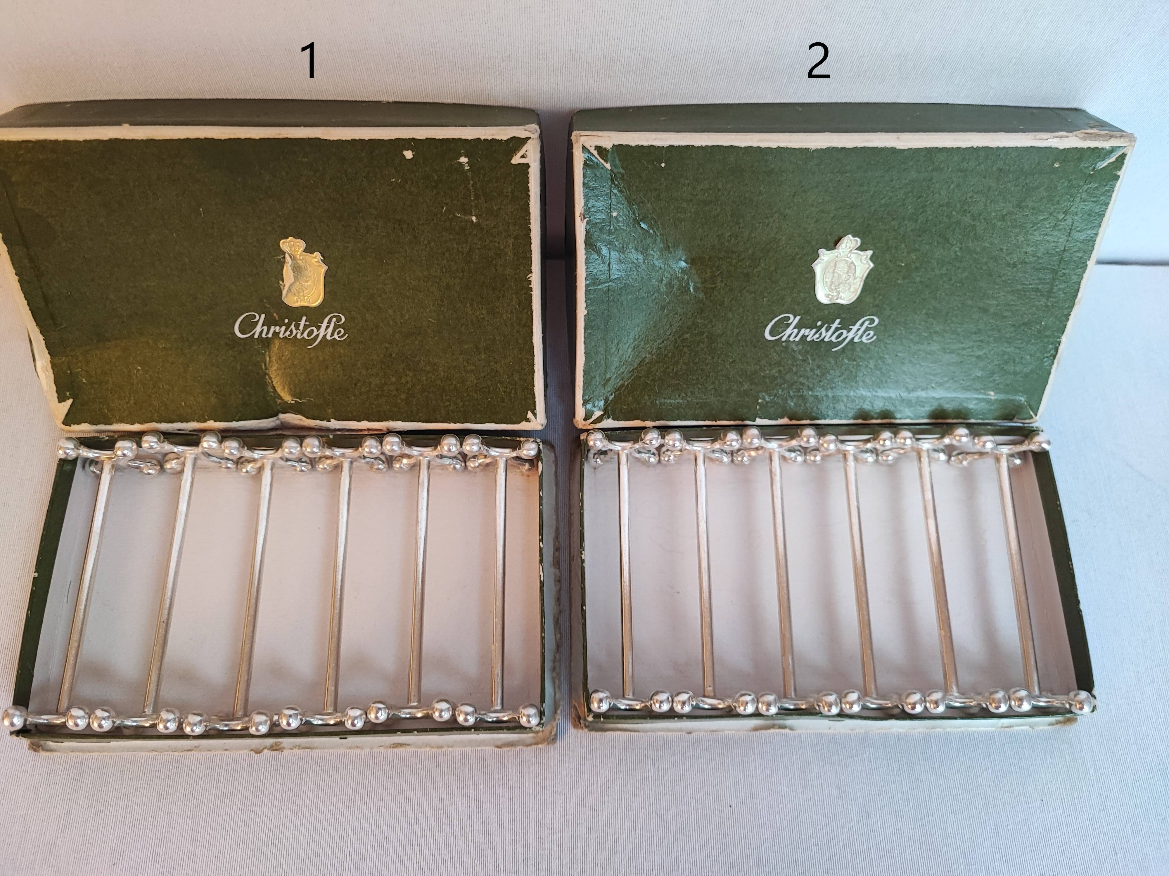 6 porte-couteaux en métal argenté Christofle