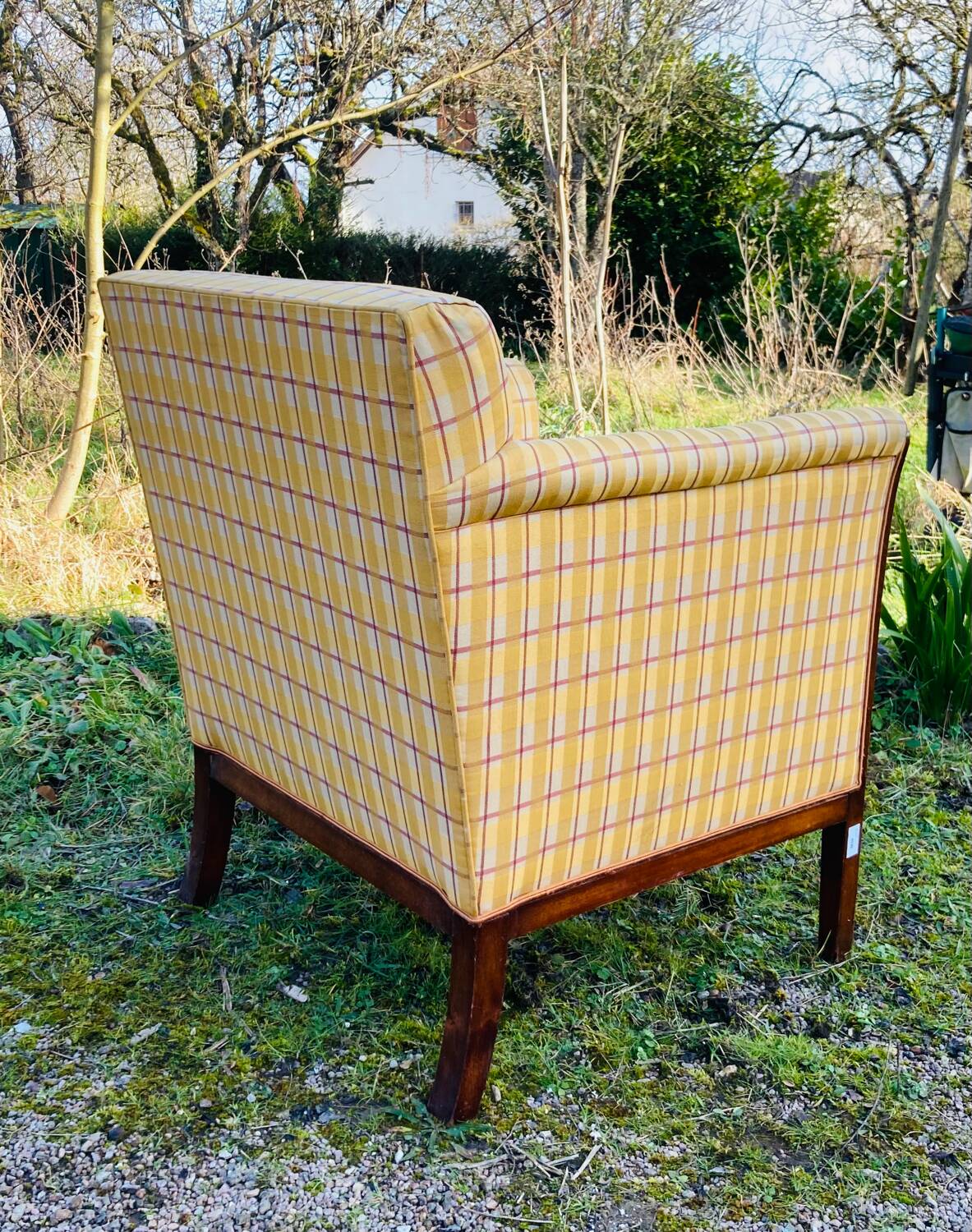 Art Deco club armchair in solid wood, early 20th century