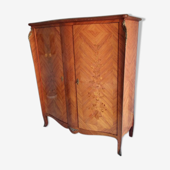 Louis XV style inlaid wardrobe in rosewood
