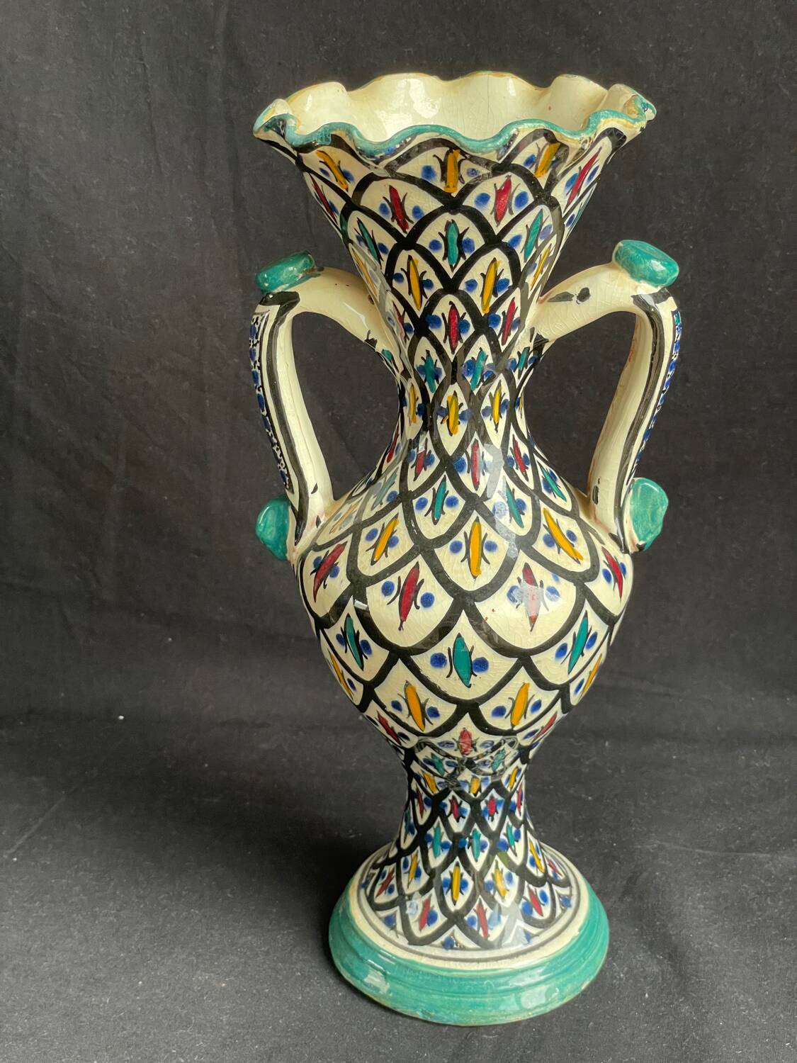 Safi Moroccan vase with 2 handles