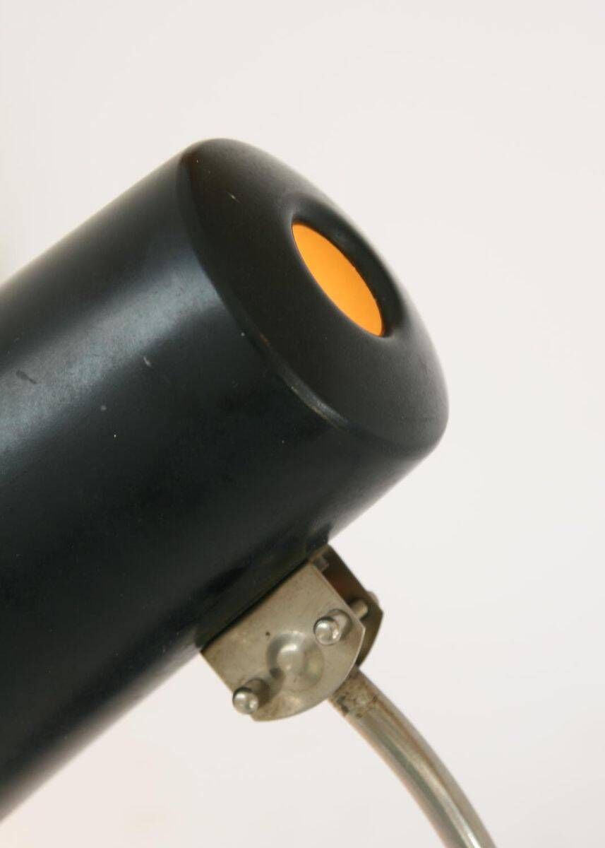 Lampe de table noire des années 60, style milieu de siècle.